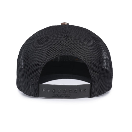 Richardson Leather Patch Trucker Cap - Realtree Camo / Black