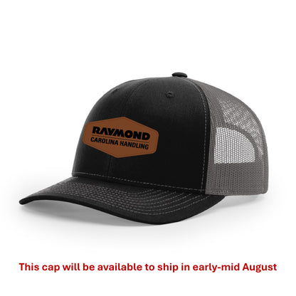 Richardson Leather Patch Trucker Cap - Charcoal / Black