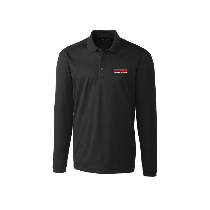 Men's Performance Pique Long Sleeve Polo - Black