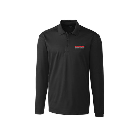 Men's Performance Pique Long Sleeve Polo - Black